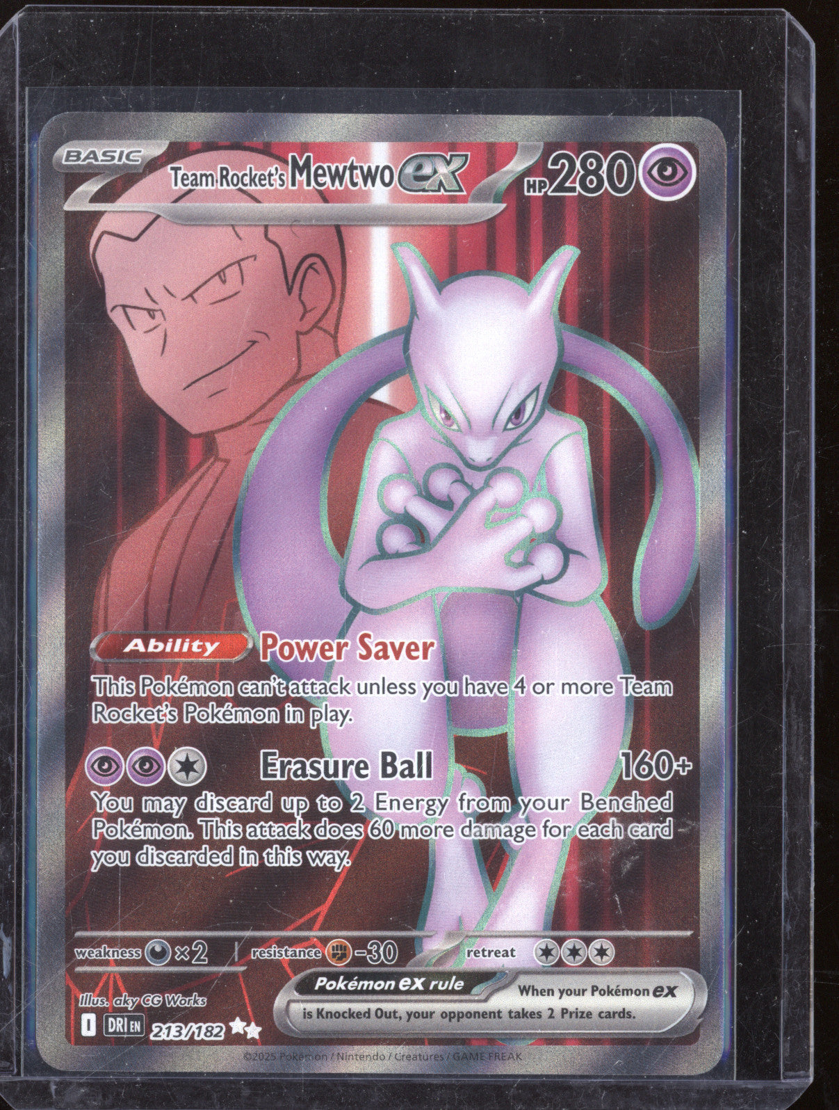 Team Rocket's Mewtwo EX 2025 Pokemon Destined Rivals DRI 213/182 Ultra Rare