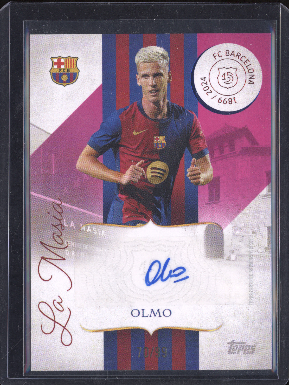 Dani Olmo 2024 0 125 Years FC Barcelona MF-DO La Masia Foundations Auto Pink /99
