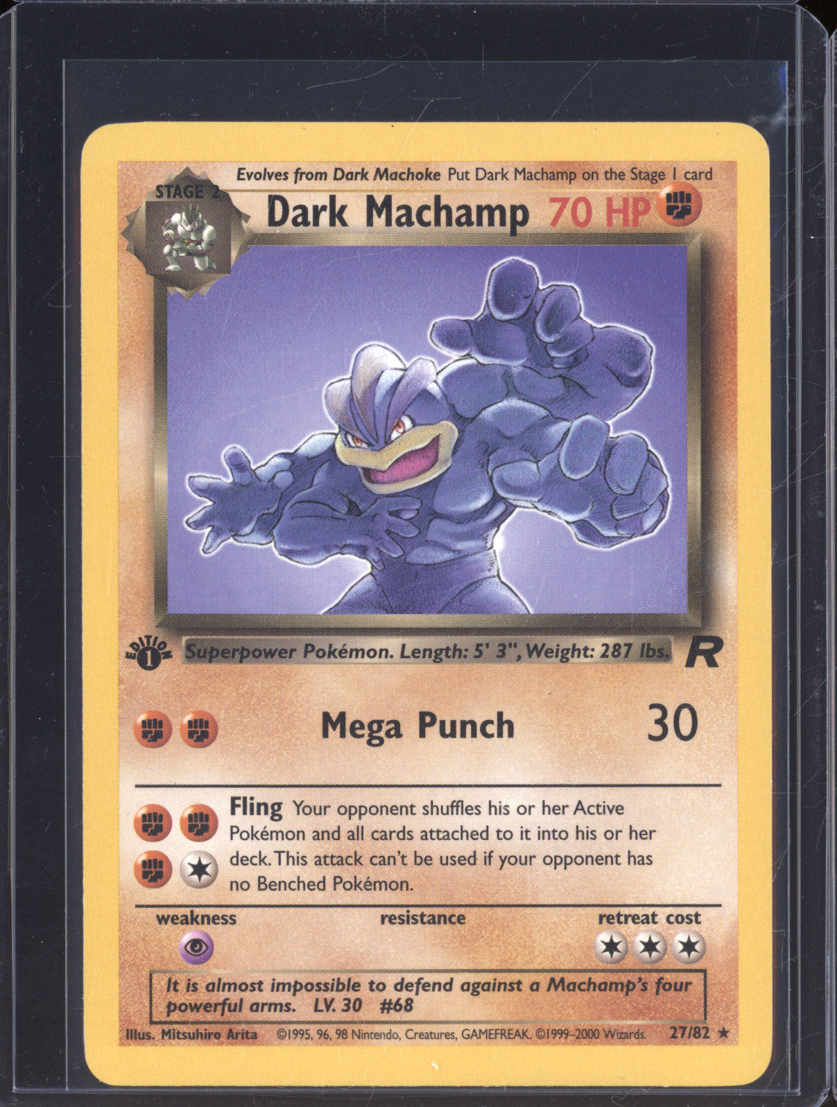Dark Machamp 2000 Pokemon Team Rocket 27/82 1st Edition Rare