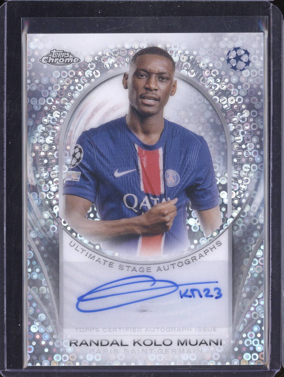 Randal Kolo Muani 2024-25 Topps UEFA CC USCA-RK Ultimate Stage Chrome Auto