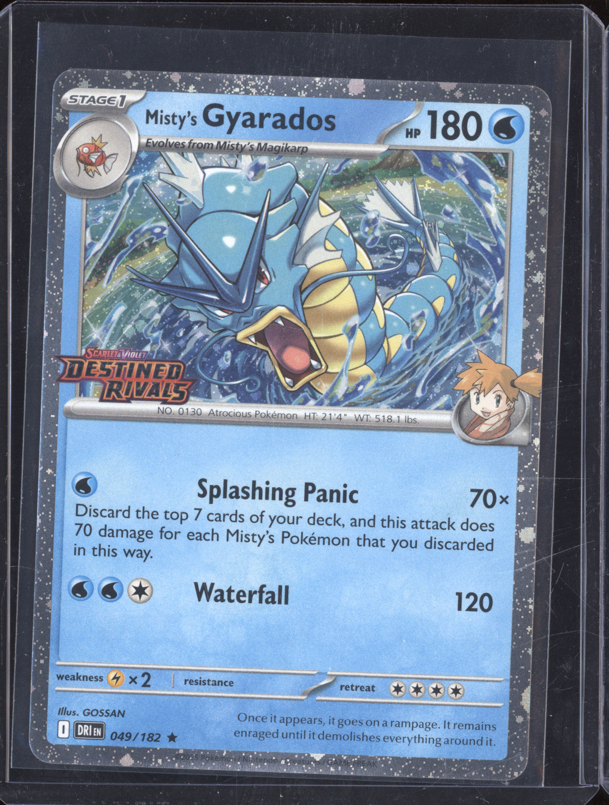 2025 Pokemon Destined Rivals 049/182 Misty's Gyarados Holo Stamped