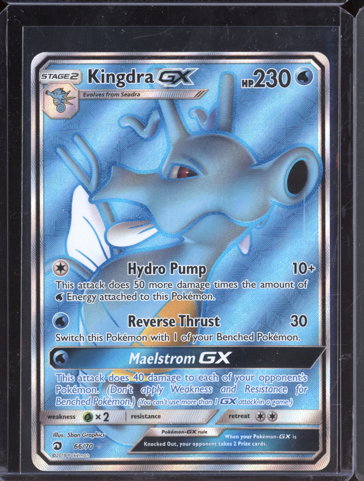 2018 Pokemon Dragon Majesty 66/70 Kingdra GX Full Art