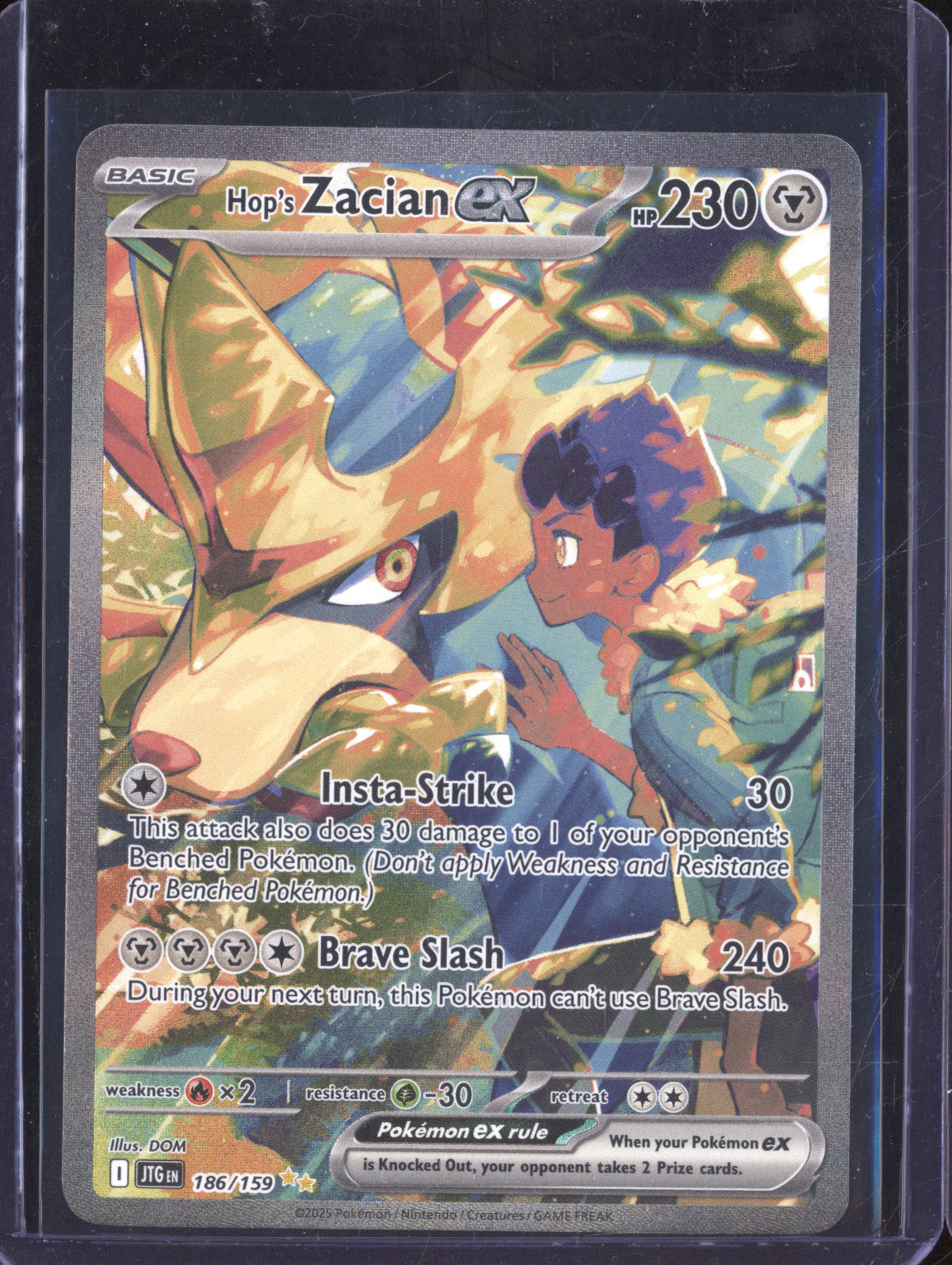 Hop's Zacian ex 2025 Pokemon Journey Together 186/159 Special Illustration Rare