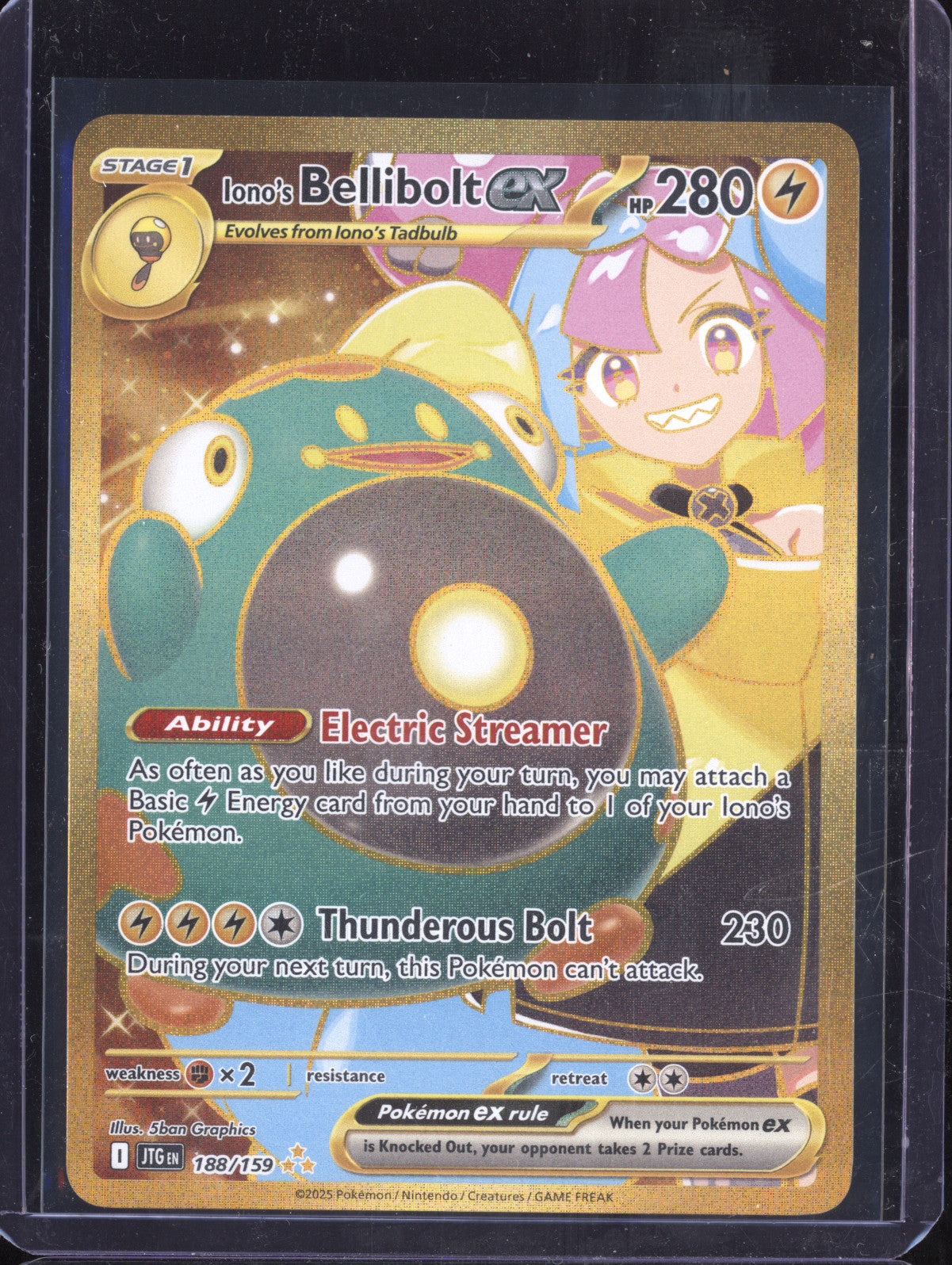 Iono's Bellibolt ex 2025 Pokemon Journey Together 188/159 Hyper Rare