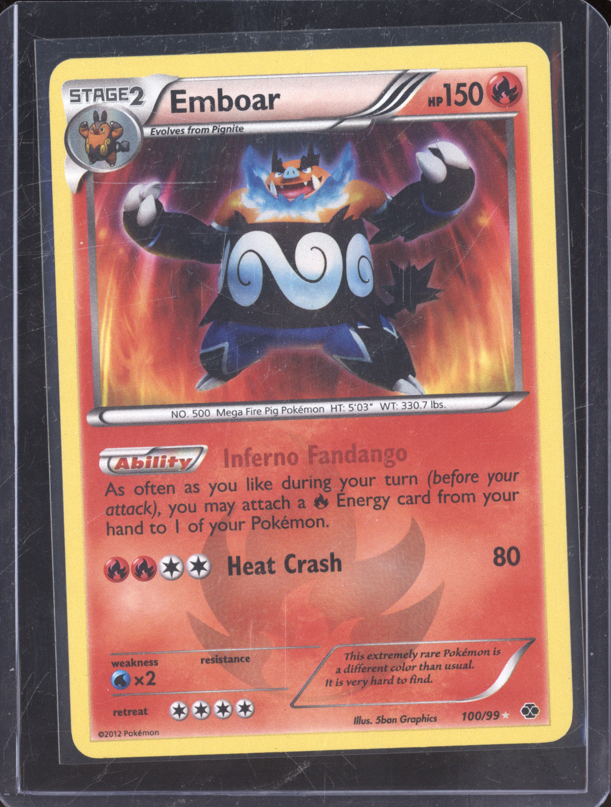 Emboar 2012 Pokemon Next Destinies 100/99 Secret Rare Holo