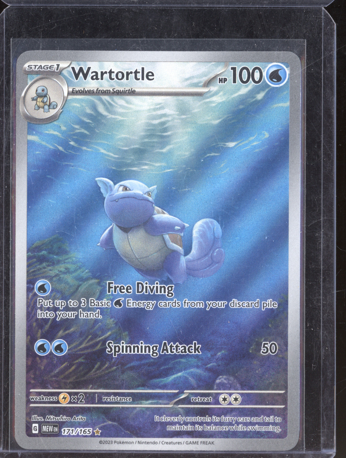 Wartortle 2023 Pokemon Scarlet & Violet 151 MEW 171/165 Illustration Rare