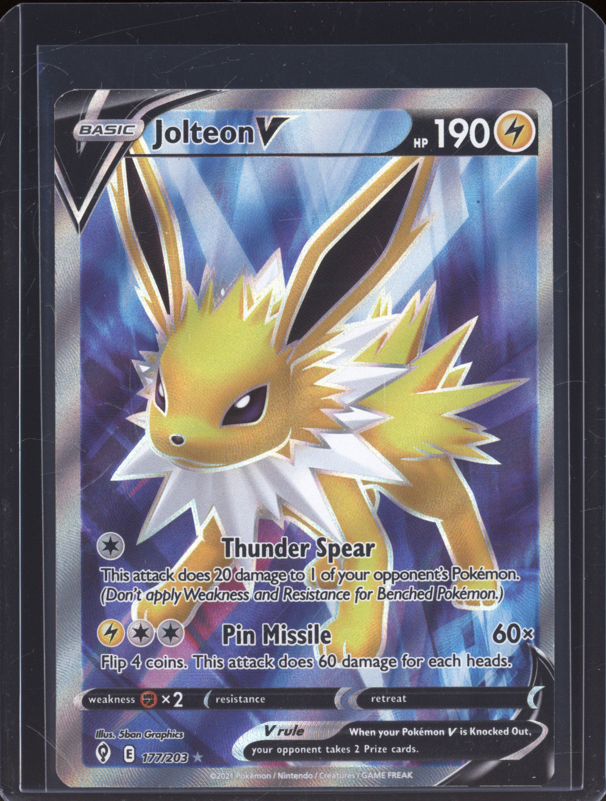 Jolteon V 2021 Pokemon Evolving Skies 177/203 Ultra Rare