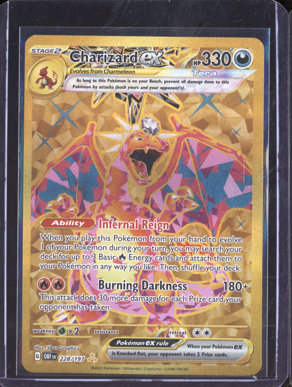 Charizard Ex 2023 Pokemon Obsidian Flames OBF 228/197 Hyper Rare