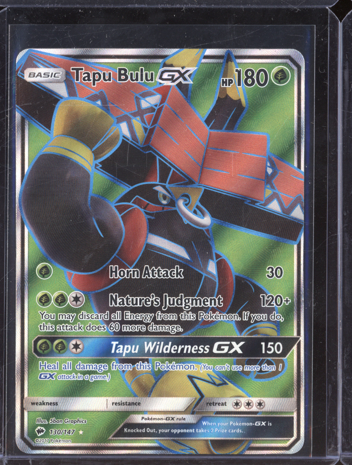 2017 Pokemon TCG Burning Shadows 130/147 Tapu Bulu GX Full Art