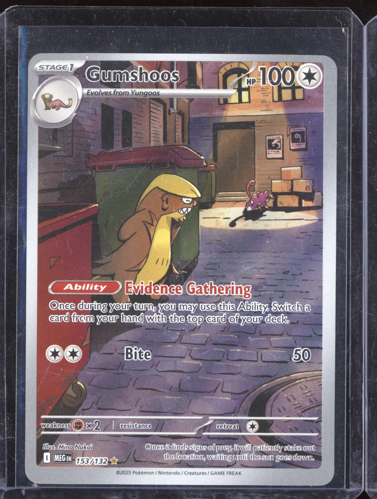 2025 Pokemon Mega Evolutions MEG 153/132 Gumshoos Illustration Rare