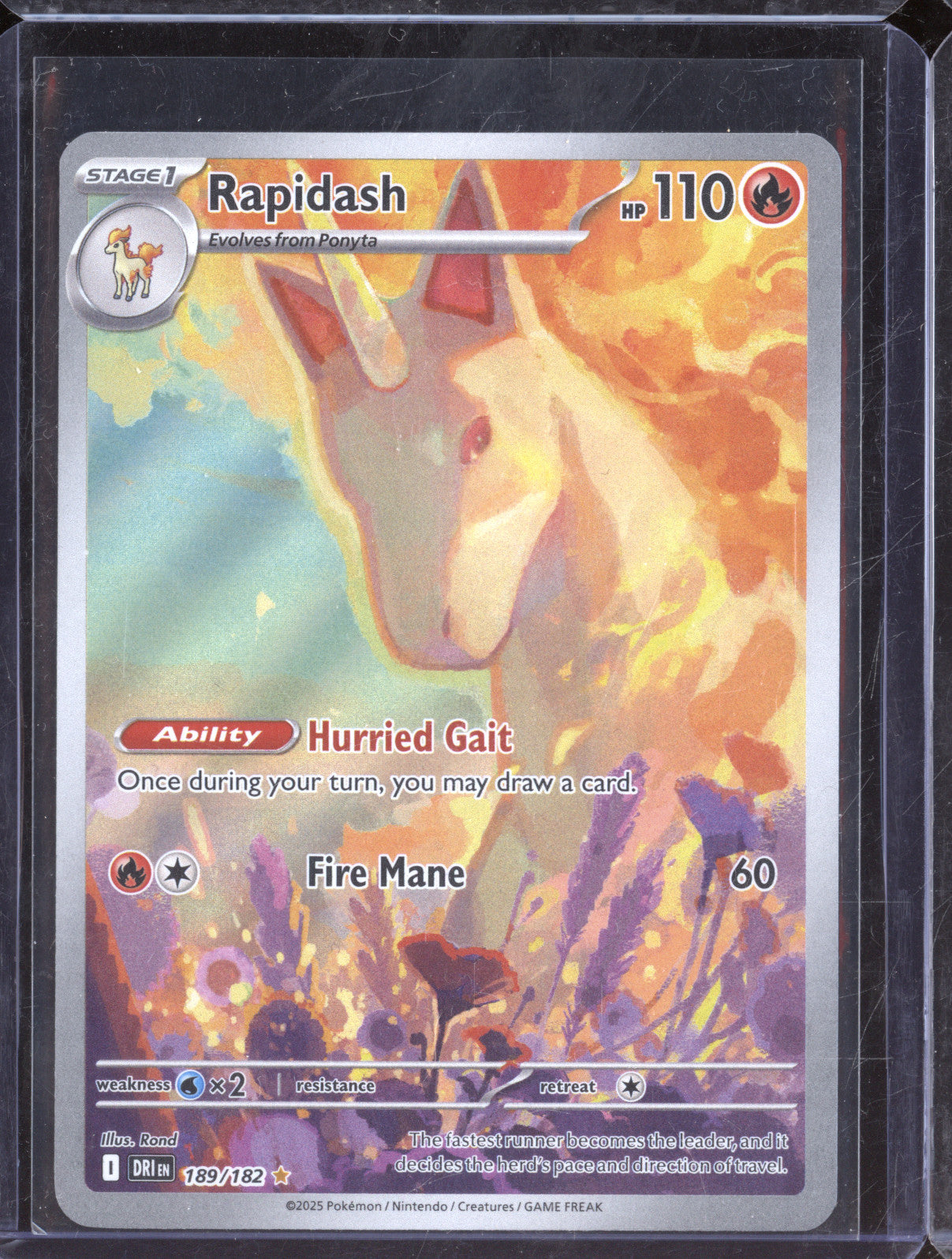 Rapidash 2025 Pokemon Destined Rivals DRI 189/182 Illustration Rare