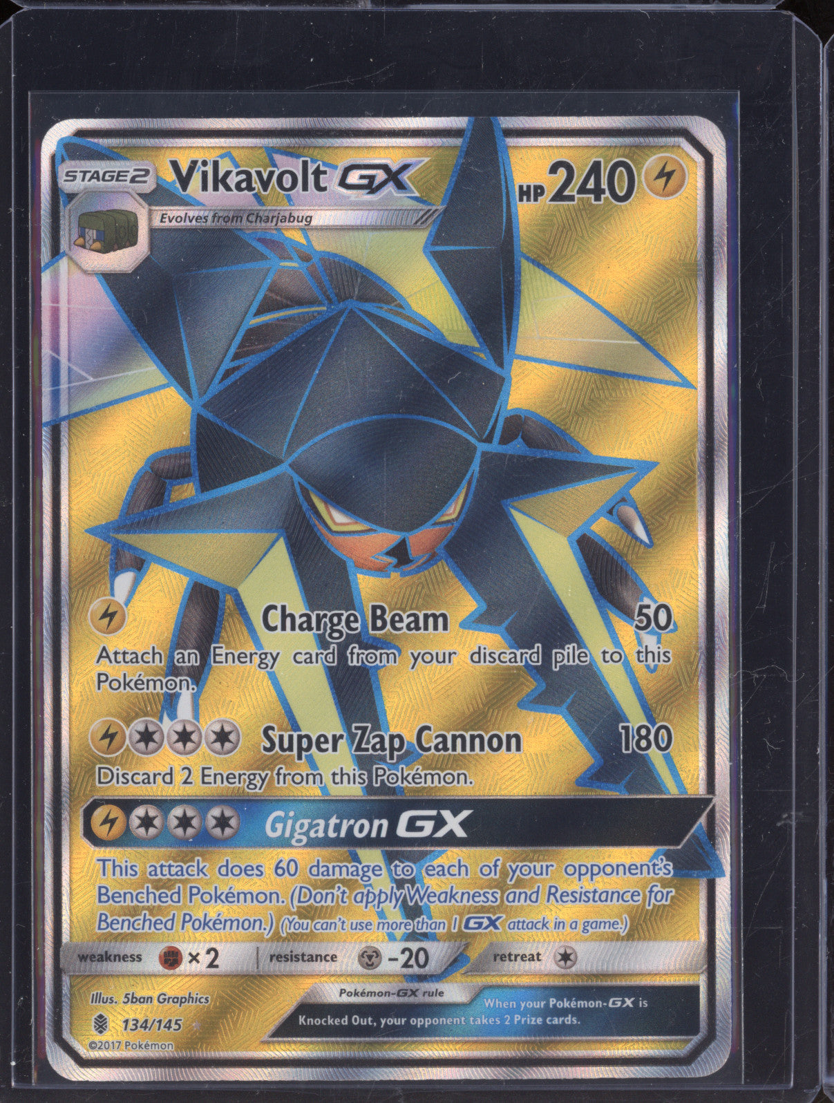 2017 Pokemon Guardians Rising 134/145 Vikavolt GX Full Art