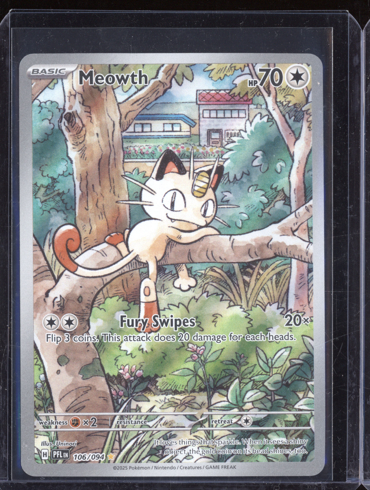 Meowth 2025 Pokemon Phantasmal Flames 106/094 Illustration Rare