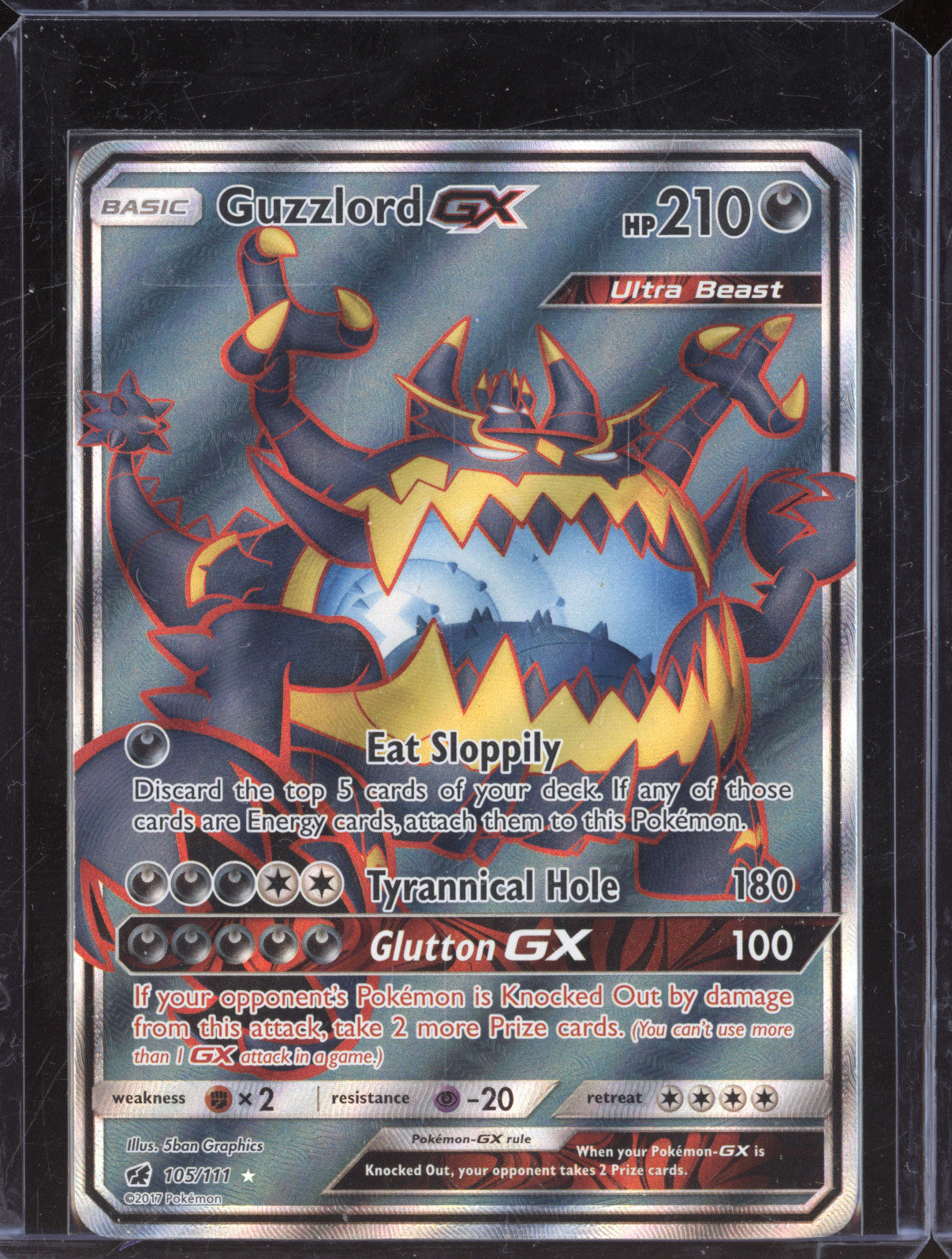 2017 Pokemon Crimson Invasion 105/111 Guzzlord GX Holo