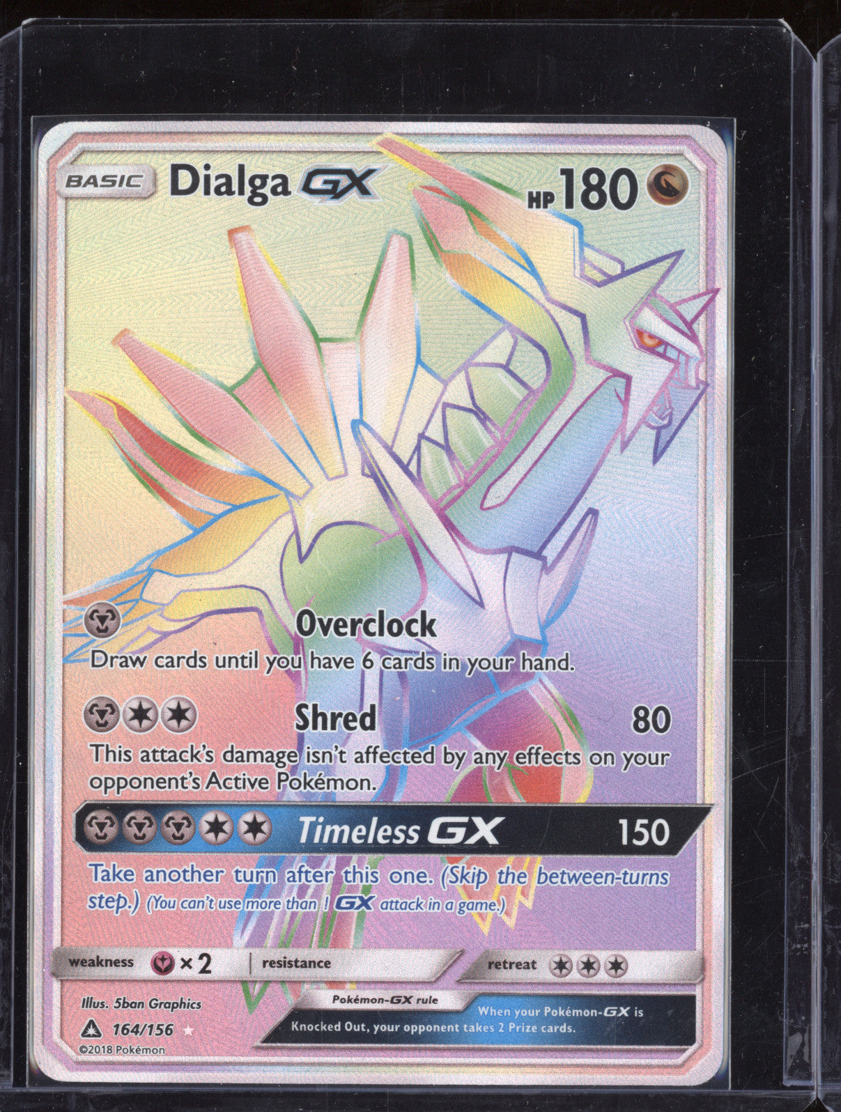 2018 Pokemon Ultra Prism 164/156 Dialga GX Secret Rare