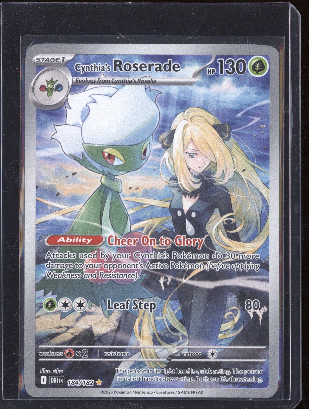 Cynthia's Roserade 2025 Pokemon Destined Rivals DRI 184/182 Illustration Rare