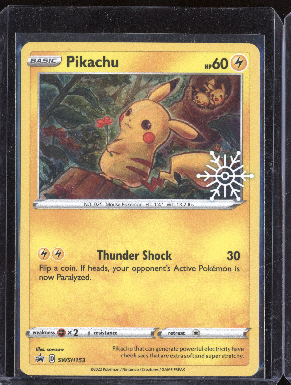 Pikachu 2022 Pokemon Sword & Shield SWSH153 Holiday Calendar Snowflake Holo