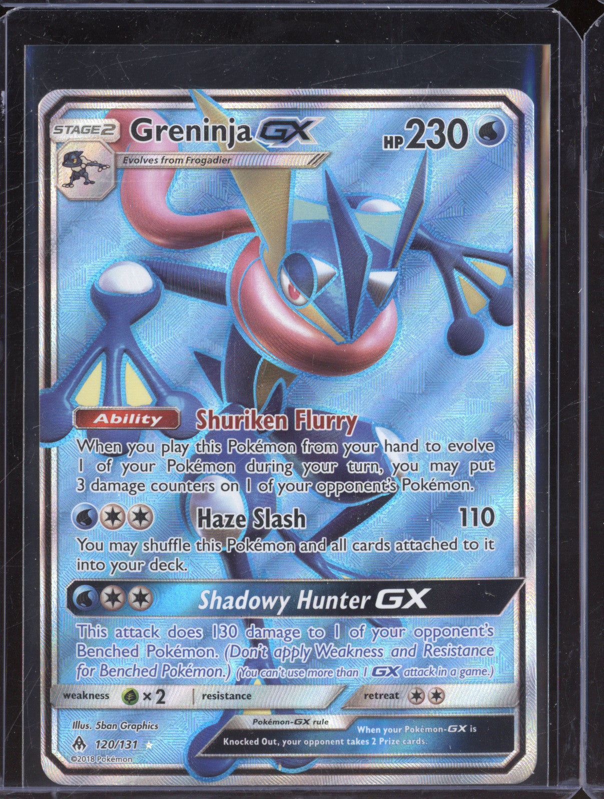 2018 Pokemon TCG Sun & Moon 120/131 Greninja GX Ultra Rare Holo