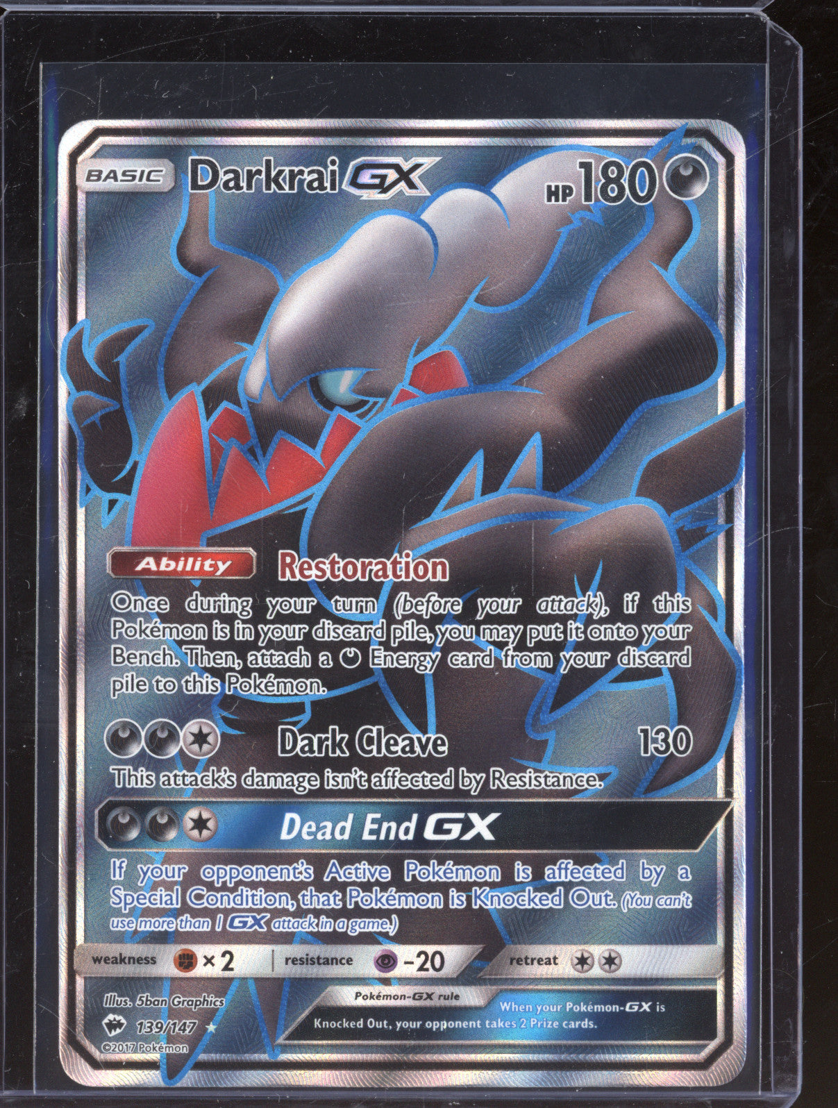 2017 Pokemon Burning Shadows 139/147 Darkrai GX Full Art