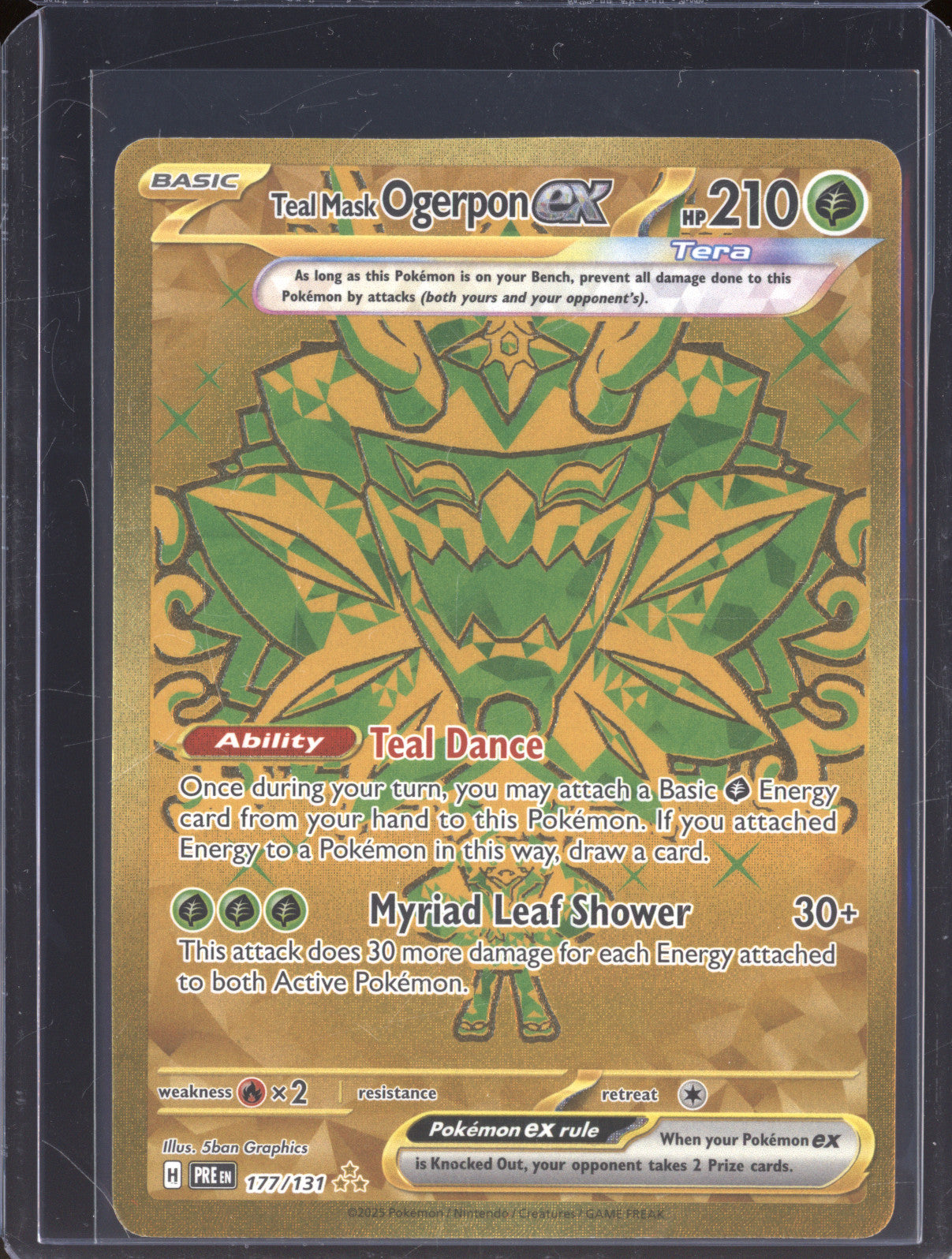 Teal Mask Ogerpon ex 2025 Pokemon Prismatic Evolutions PRE 177/131 Hyper Rare