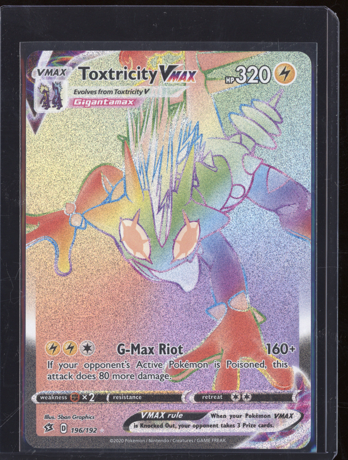 Toxtricity VMAX 2020 Pokemon Rebel Clash 196/192 Secret Rare