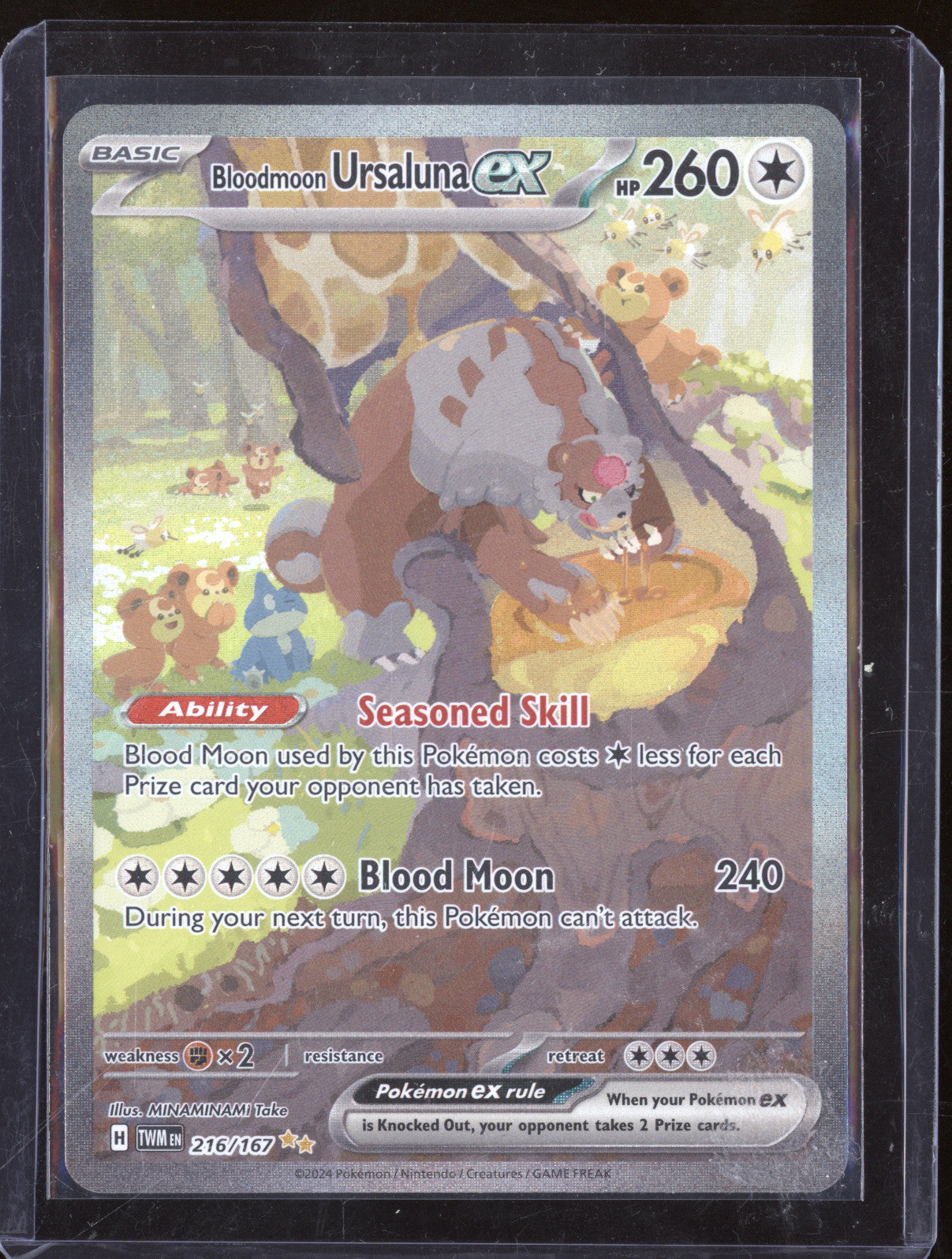 Bloodmoon Ursaluna ex 2024 Pokemon Twilight Masquerade TWM 216/167 SIR