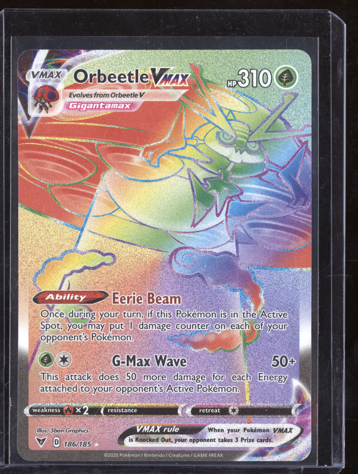 2020 Pokemon Surging Sparks Orbeetle Vmax Secret 186/185