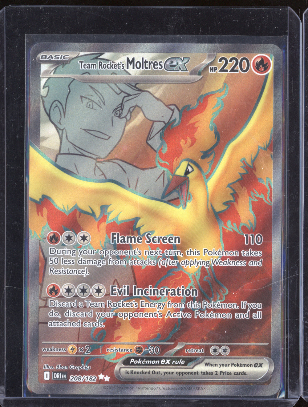 Team Rocket's Moltres ex 2025 Pokemon Destined Rivals DRI 208/182 Ultr