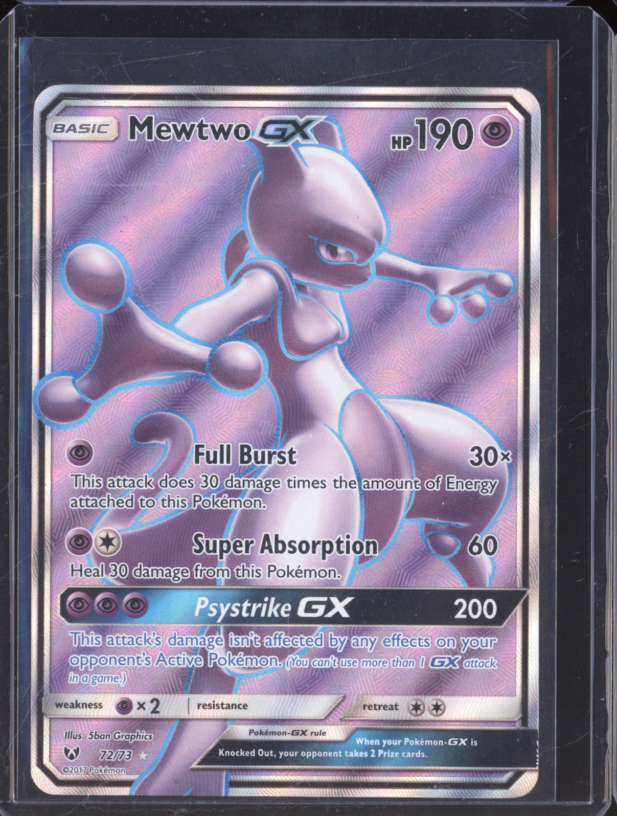 Mewtwo GX 2017 Pokemon Shining Legends 72/73 Full Art