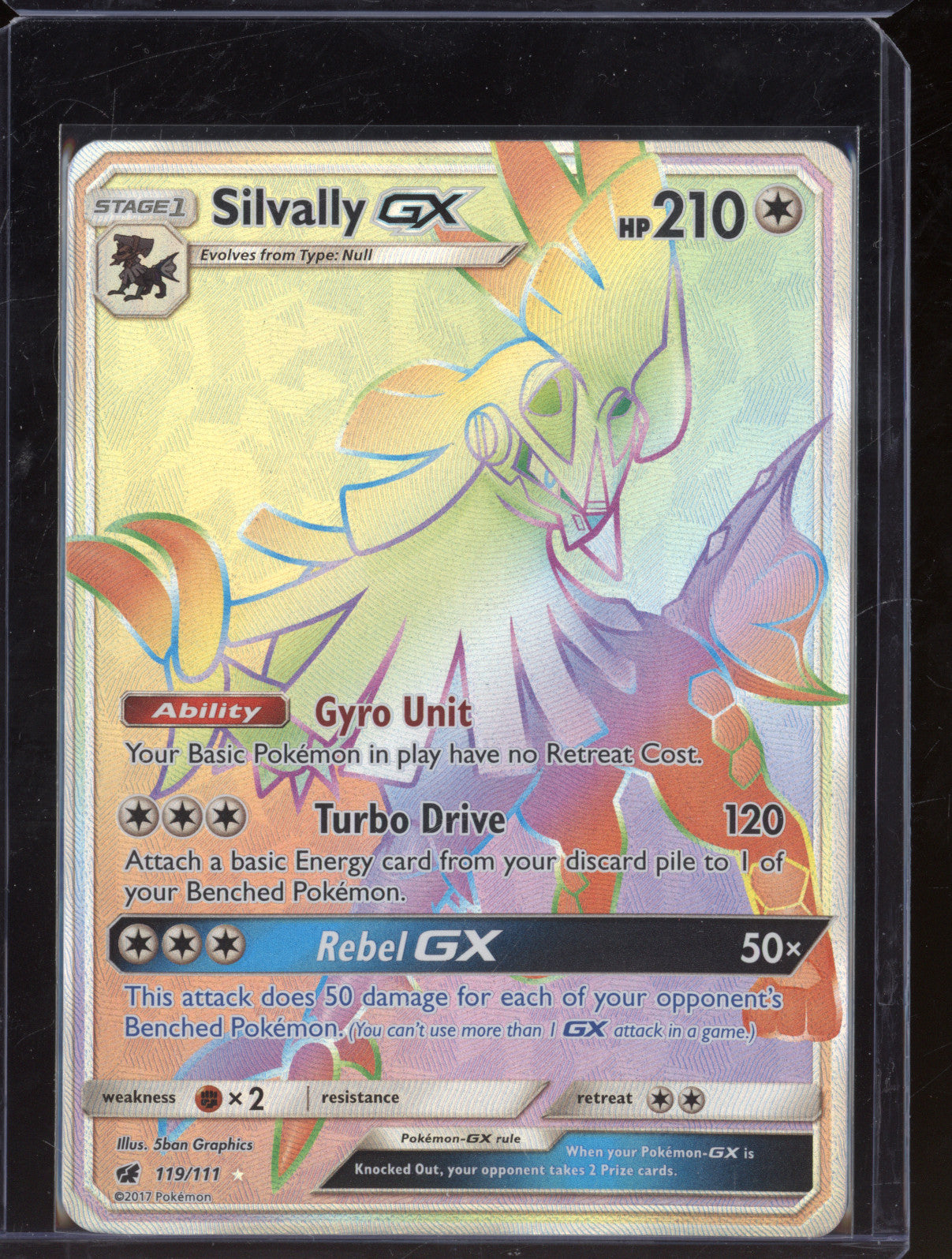 2017 Pokemon Crimson Invasion 119/111 Silvally GX Secret Rare