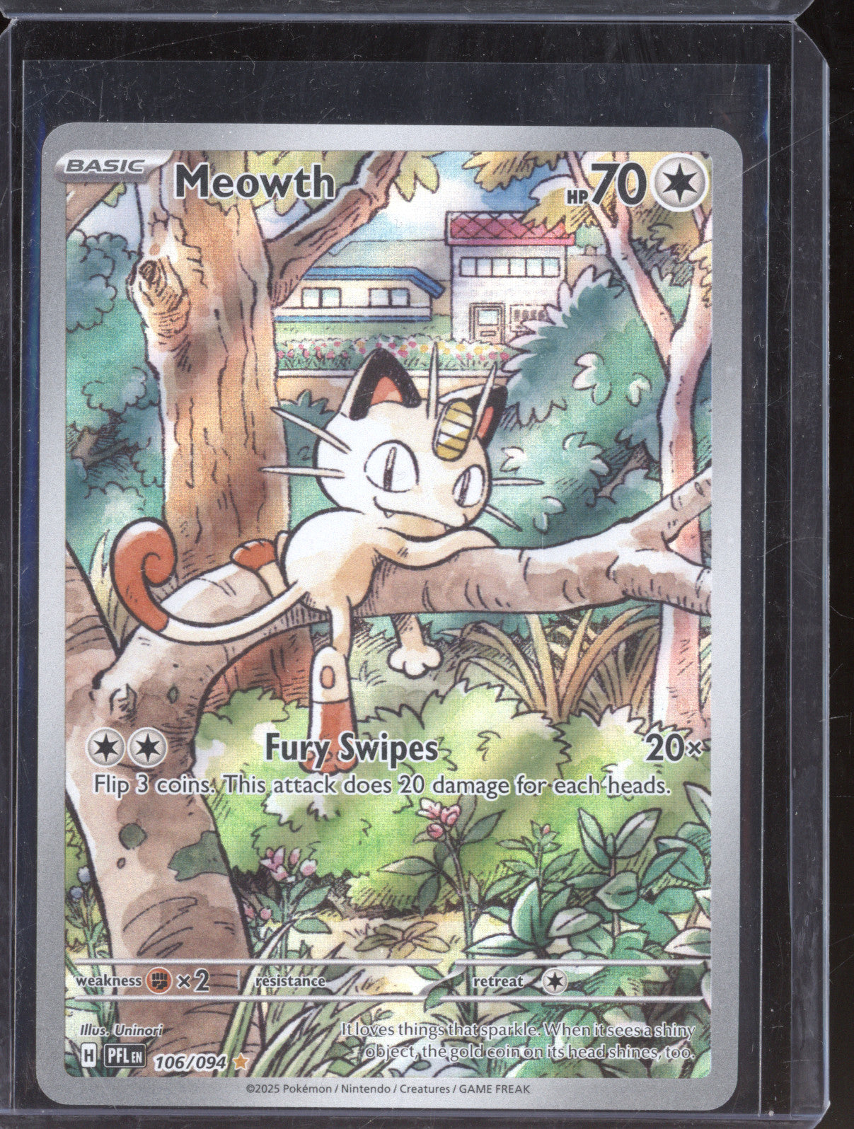 Meowth 2025 Pokemon Phantasmal Flames 106/094 Illustration Rare