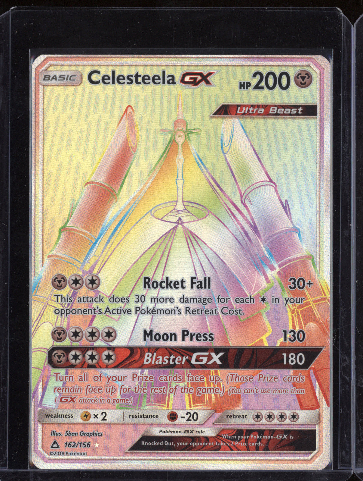 2018 Pokemon Ultra Prism 162/156 Celesteela GX Secret Rare
