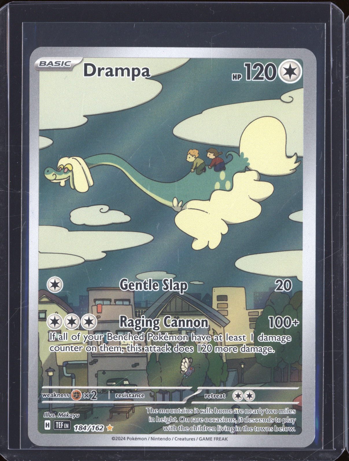 Drampa 2024 Pokemon Temporal Forces TEF 184/162 Illustration Rare
