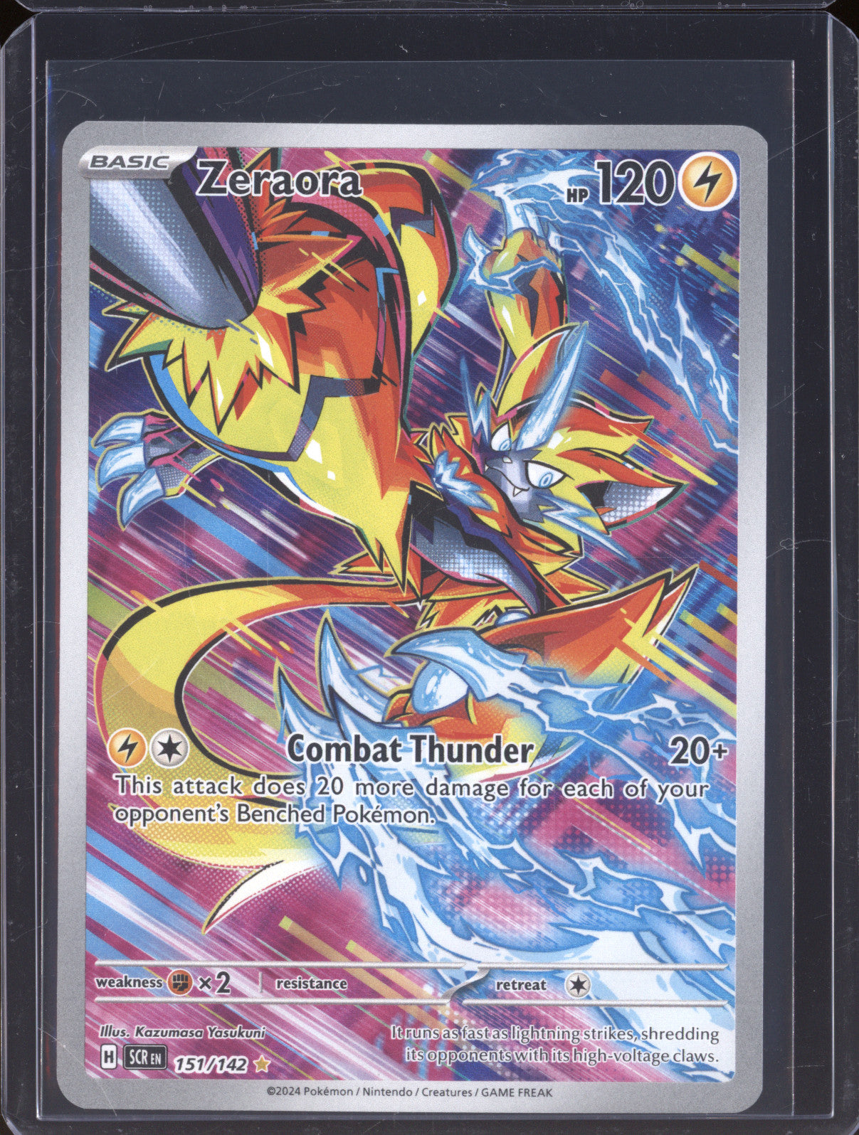 Zeraora 2024 Pokemon Stellar Crown SCR 151/142 Illustration Rare