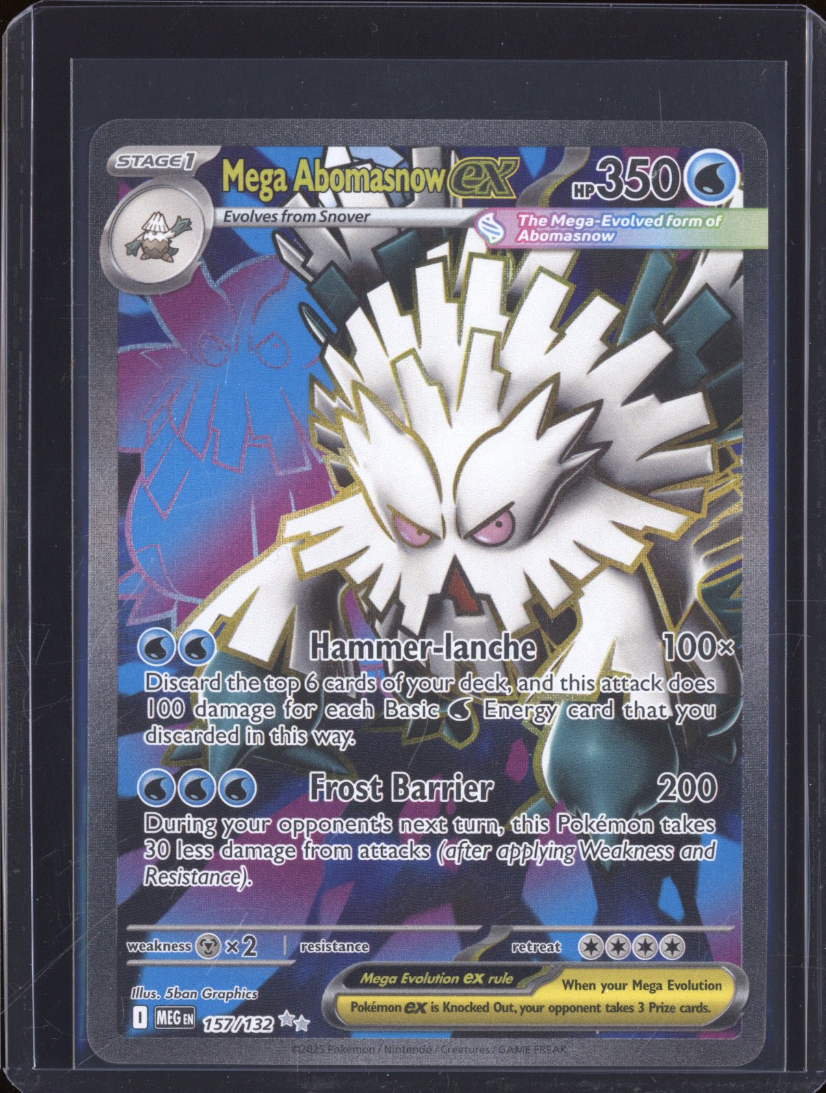 Mega Abomasnow ex 2025 Pokemon Mega Evolutions MEG 157/132 Ultra Rare