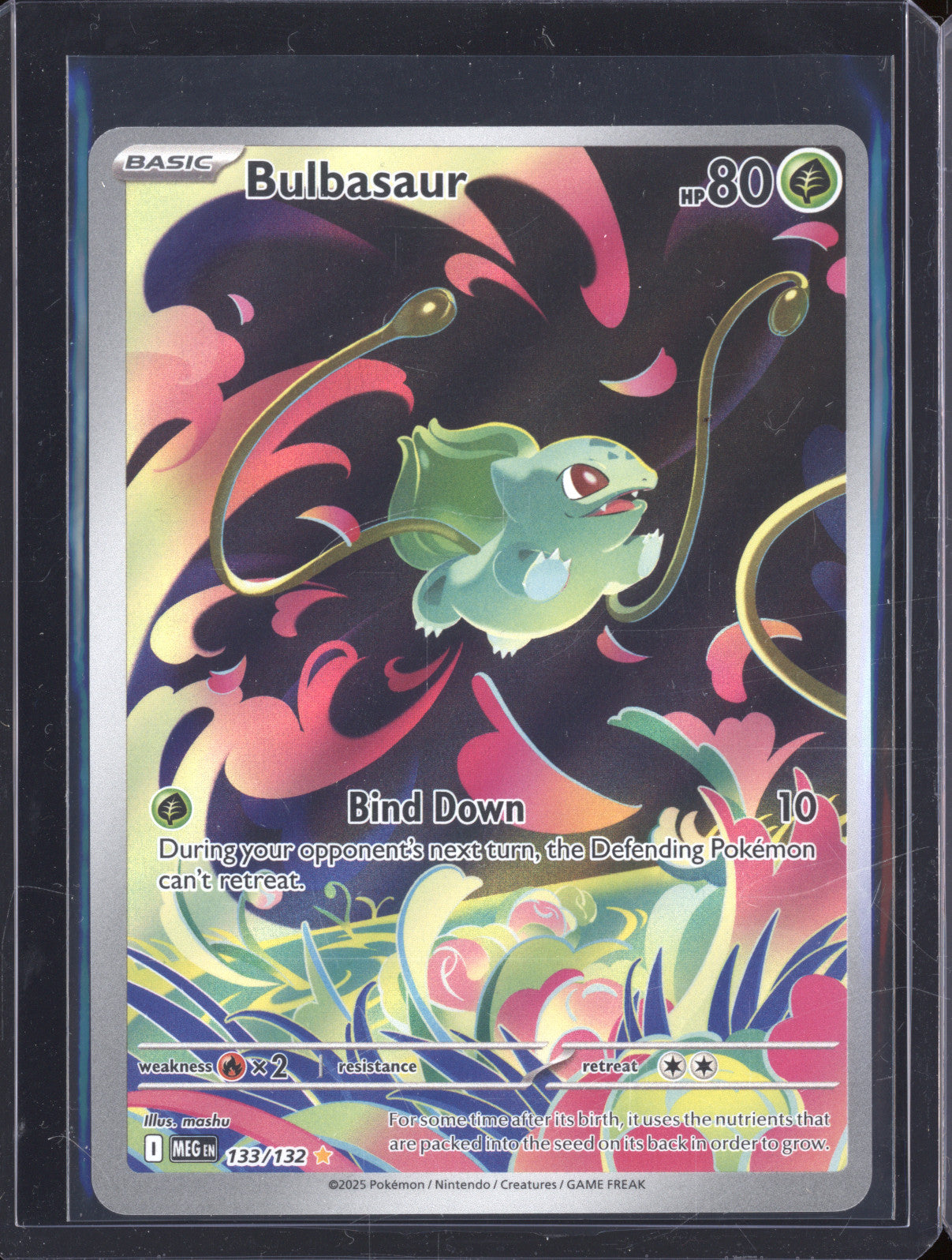 2025 Pokémon Bulbasaur Art Rare 2025 Near Mint Pokemon Bulbasaur AR 064/063 M1L Mega Brave Art