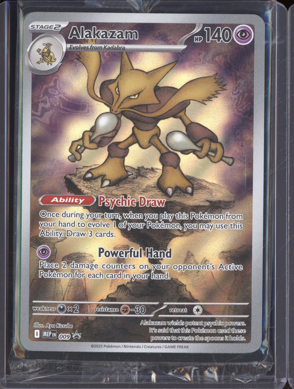 Alakazam 2025 Pokemon Mega Evolutions Promo MEP 009 ETB Promo Alakazam 2025 Pokemon Mega Evolutions Promo MEP 009 ETB Promo