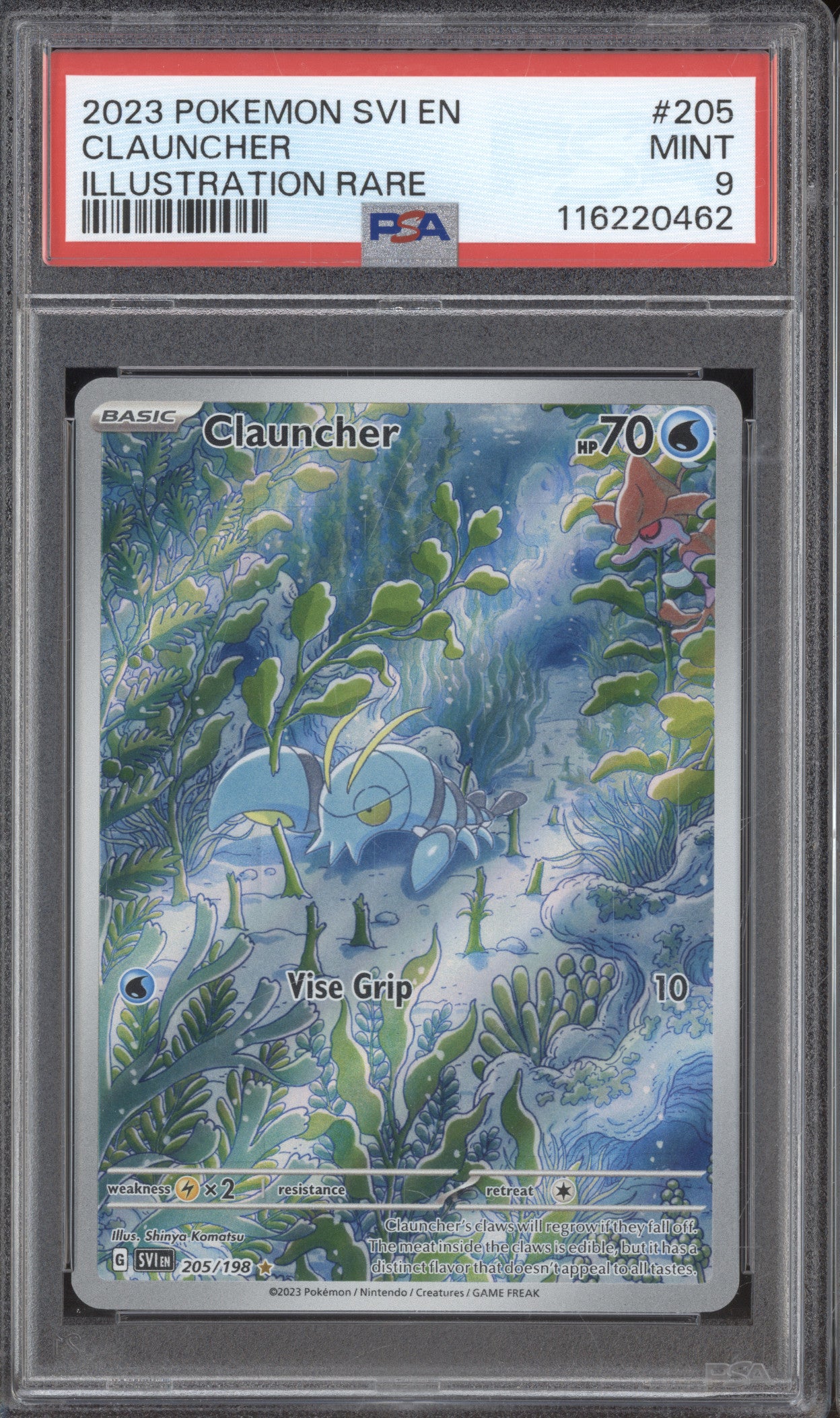 Clauncher 2023 Pokemon Scarlet & Violet SVI 205/198 Illustration Rare PSA 9