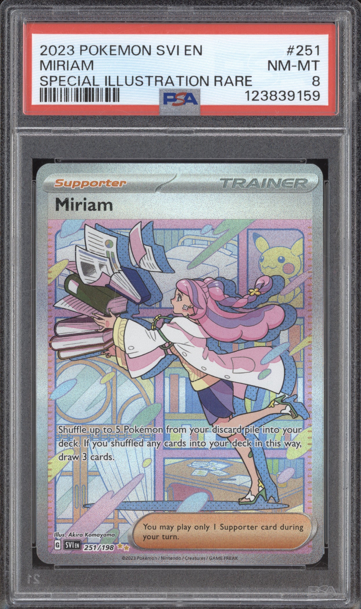 Miriam 2023 Pokemon Scarlet & Violet SVI 251/198 Special Illustration Rare PSA 8