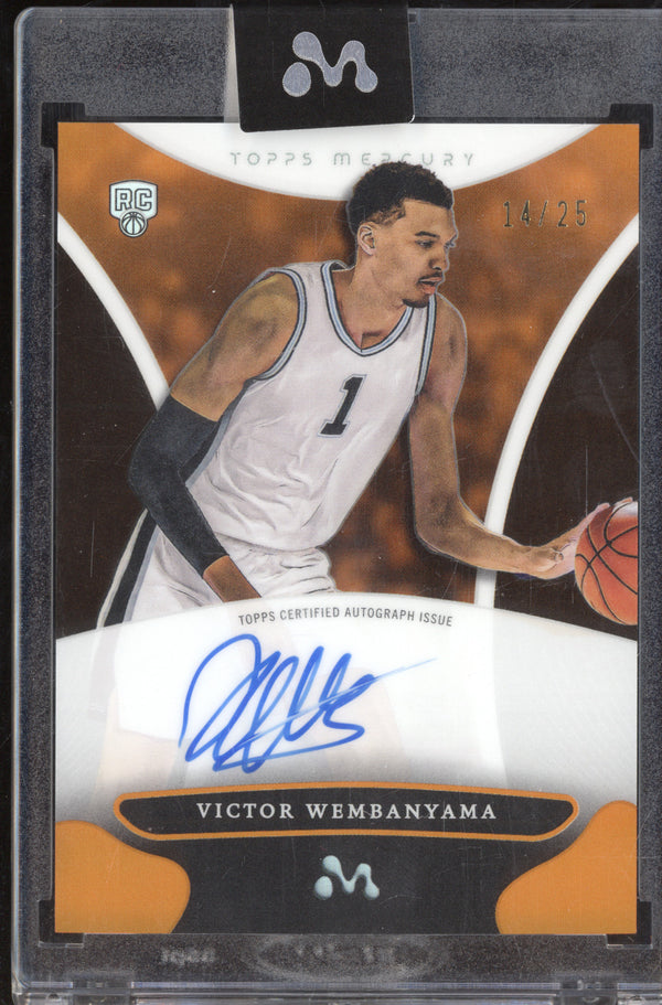 Victor Wembanyama 2023-24 Topps Mercury WA-4 Orange Auto RC 14/25