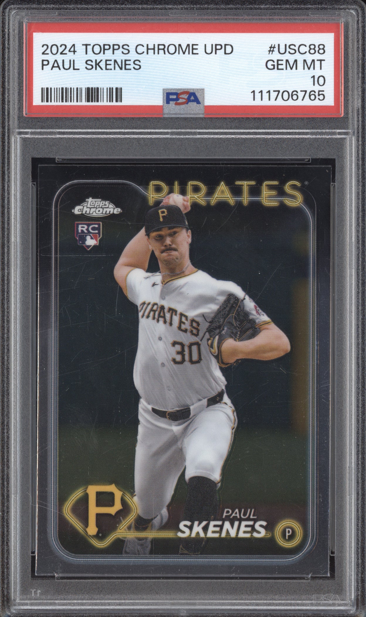 Paul Skenes 2024 Topps Chrome Update USC88 RC PSA 10