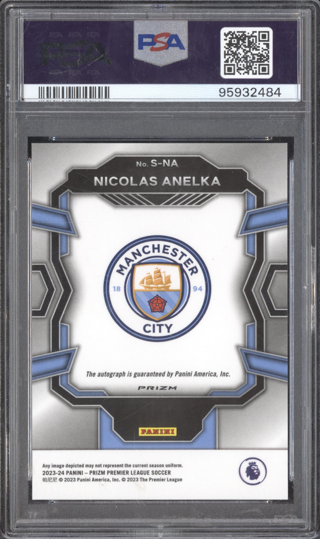 Nicolas Anelka 2023-24 0 Prizm PL S-NA Signature Green Pulsar PSA 10/10