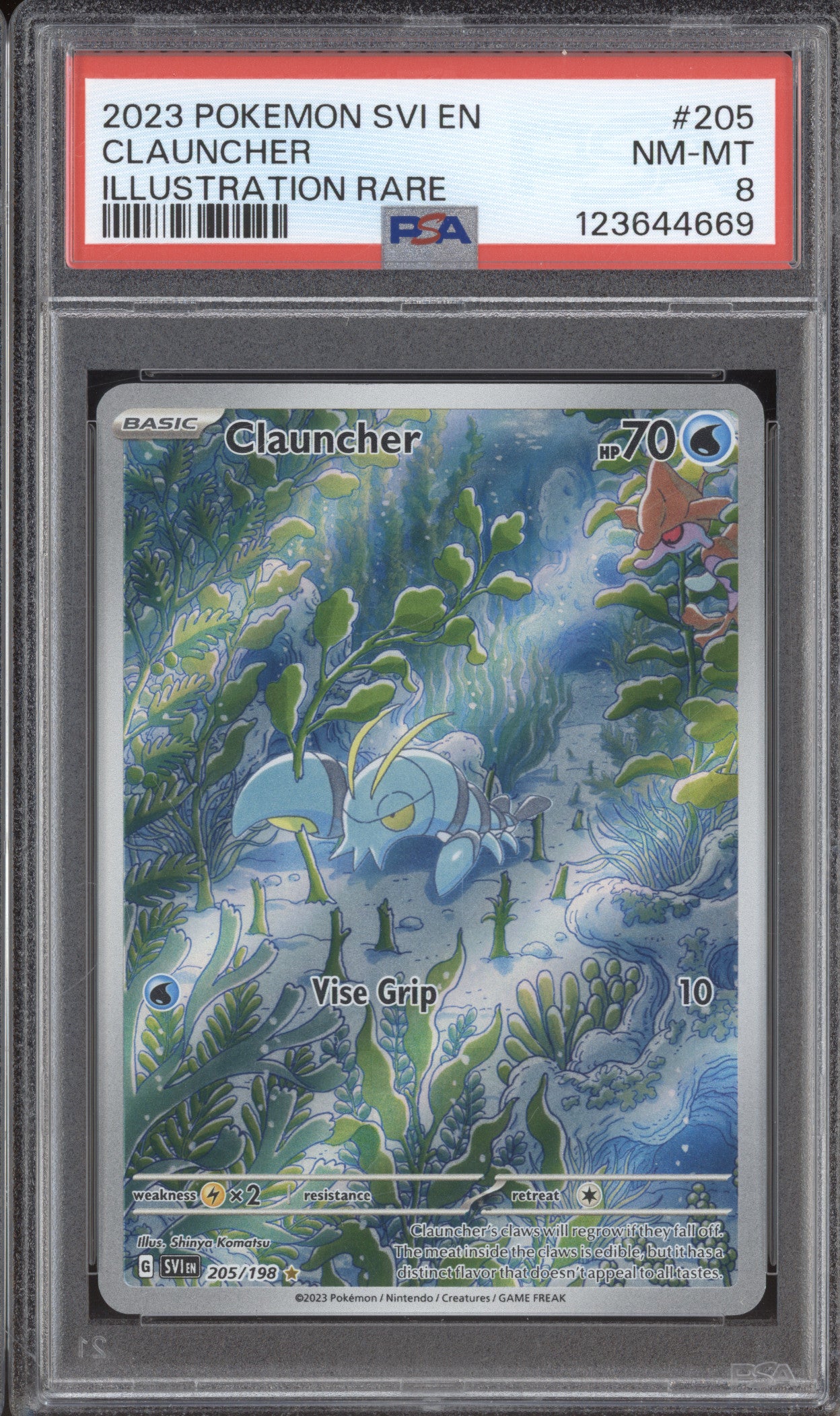 2023 Pokemon Scarlet & Violet SVI 205 Clauncher Illustration Rare PSA 8
