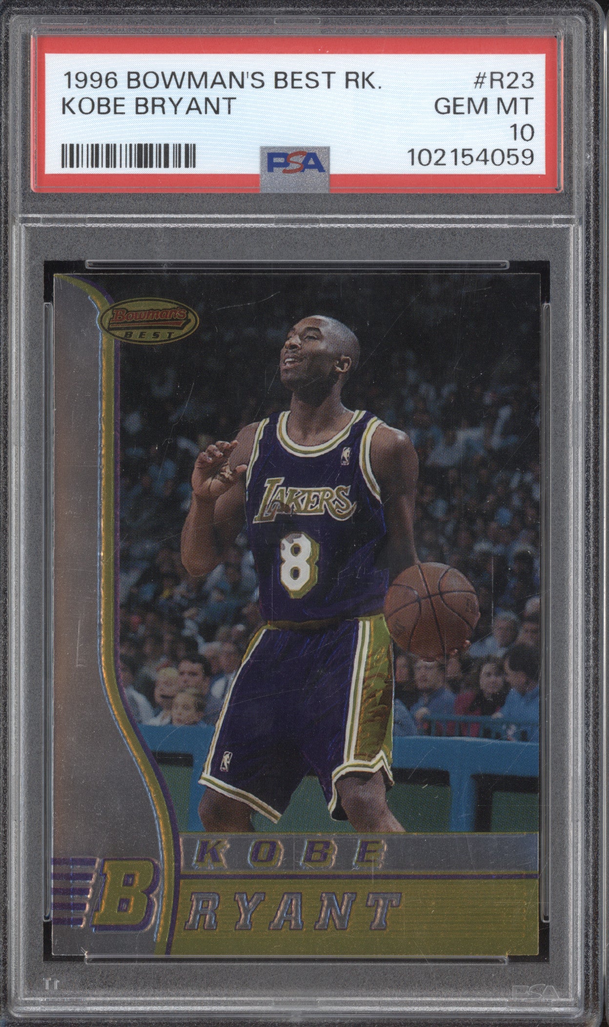 Kobe Bryant 1996-97 Topps Bowman's Best Rookie R23 RC PSA 10