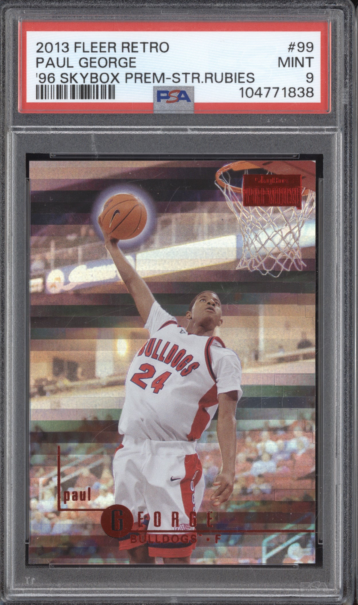 Paul George 2013-14 Fleer Retro 99 96 Skybox Premium Star Rubies 27/150 PSA 9