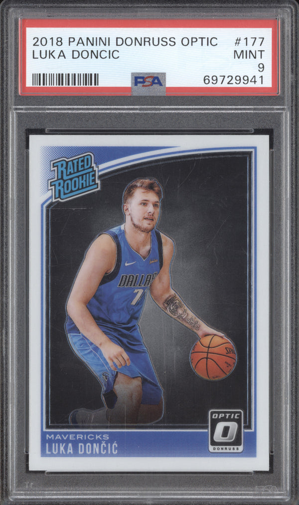 Luka Doncic 2018-19 Panini Donruss Optic 177 RC PSA 9