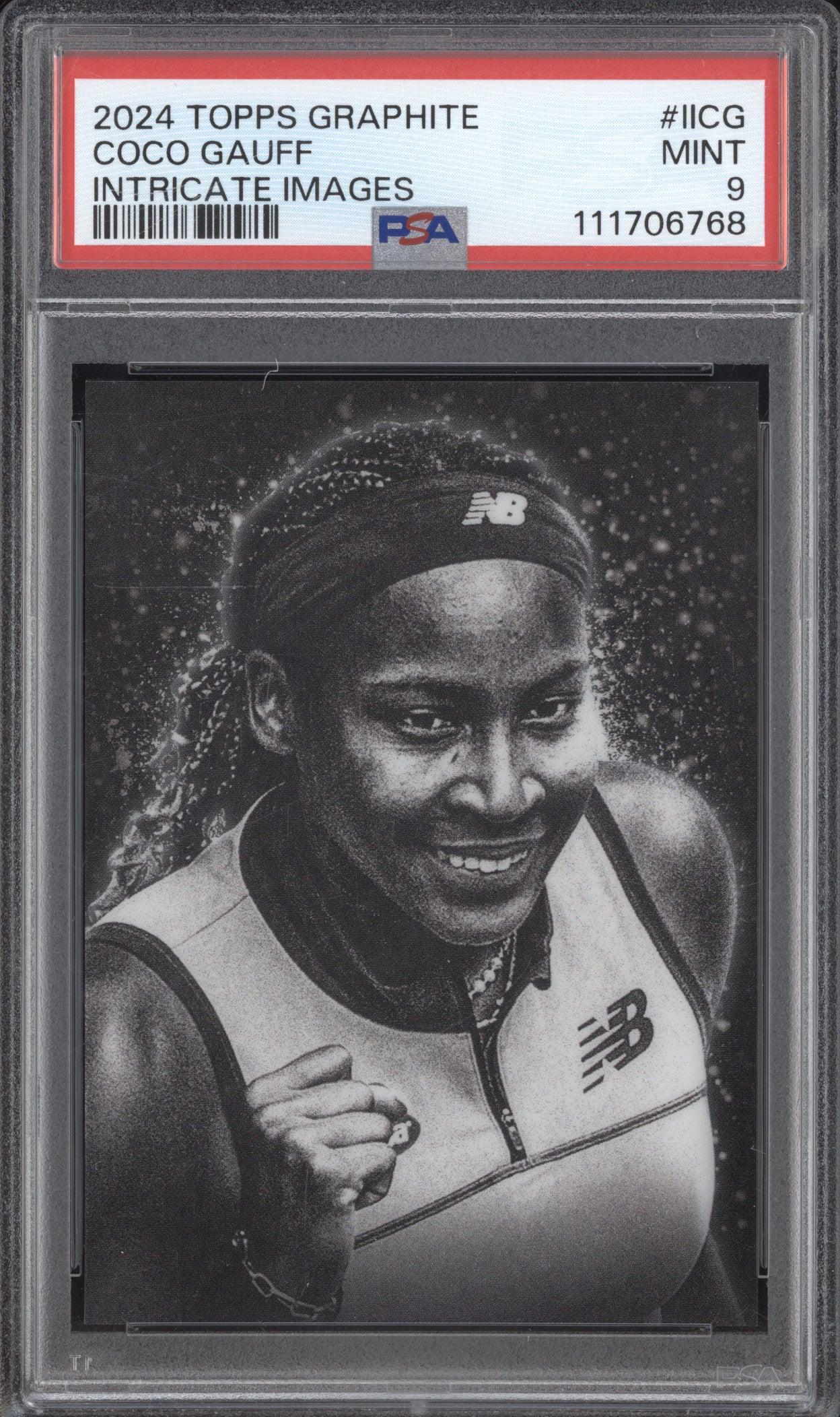 Coco Gauff 2024 Topps Graphite Tennis II-CG Intricate Images PSA 9