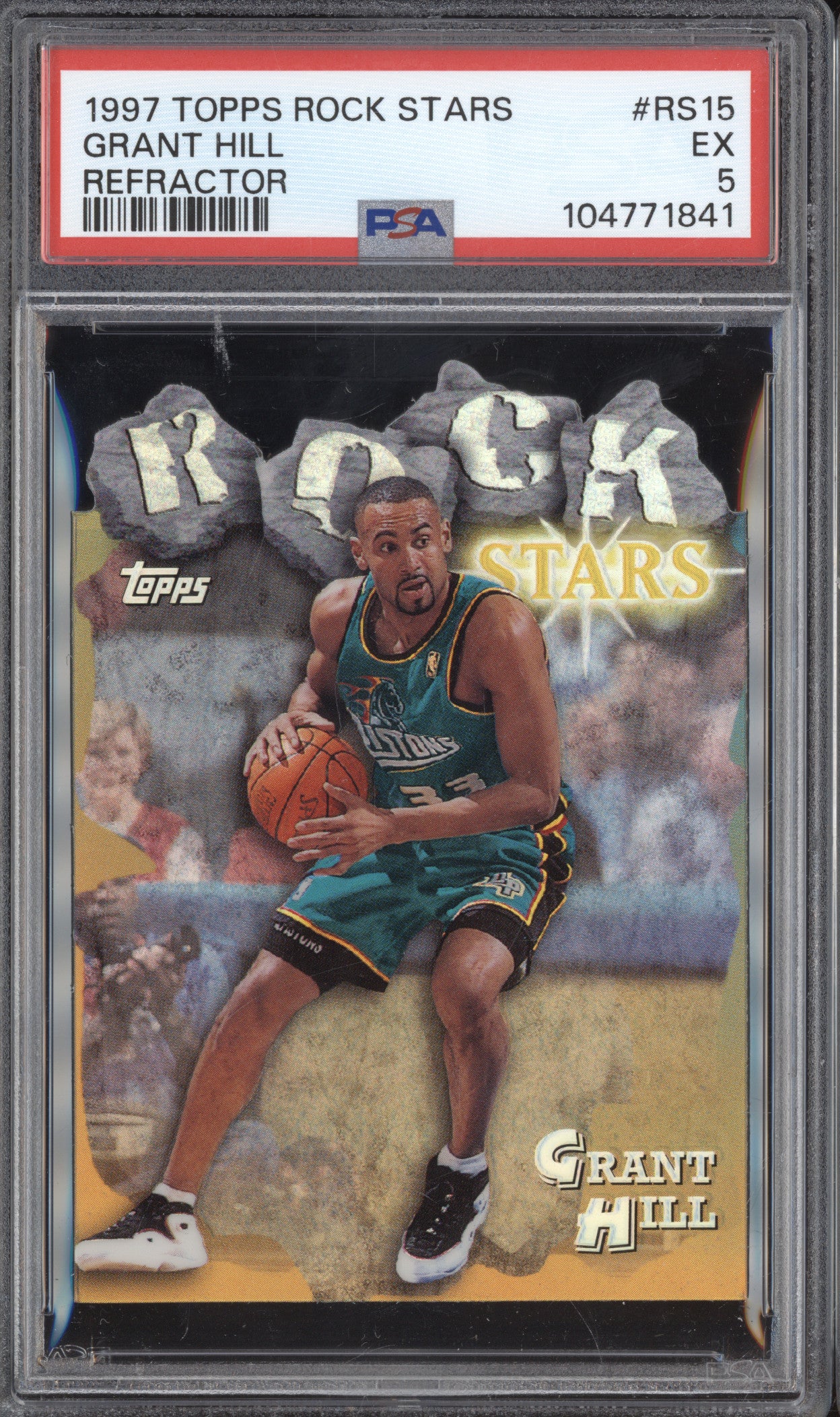 Grant Hill 1997-98 Topps  RS15 Rock Stars Refractor PSA 5