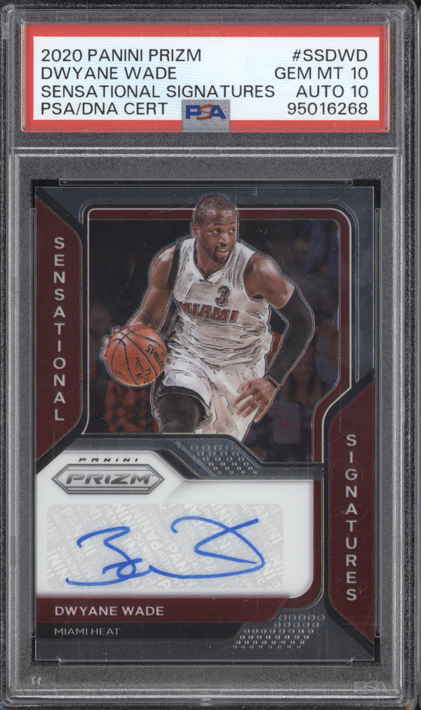 Dwyane Wade 2020-21 Panini Prizm SS-DWD Sensational Signatures Auto  10/10