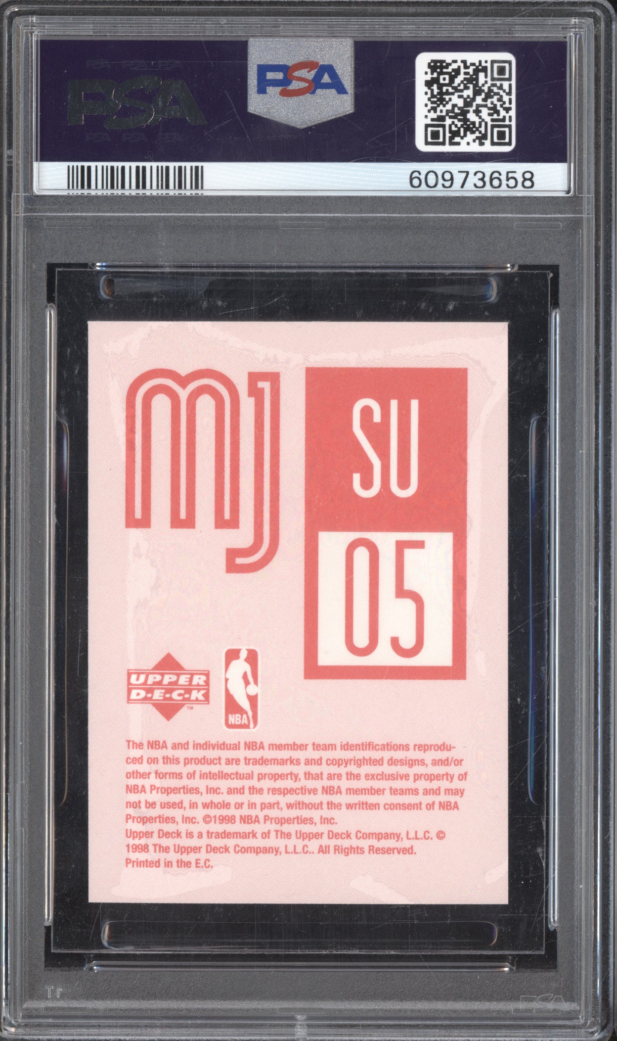 Michael Jordan 1998-99 Upper Deck International SU05 MJ Stickers PSA 9
